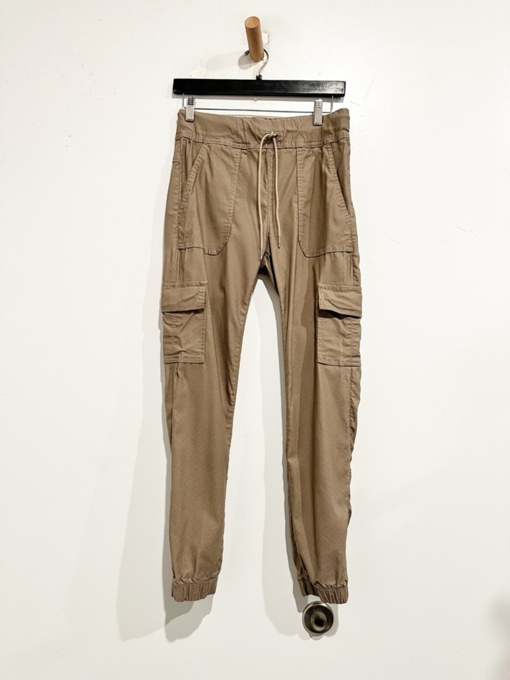 Bevy Flog Gaya Cargo Brown Herringbone Joggers Size 24 - Picture 2 of 11